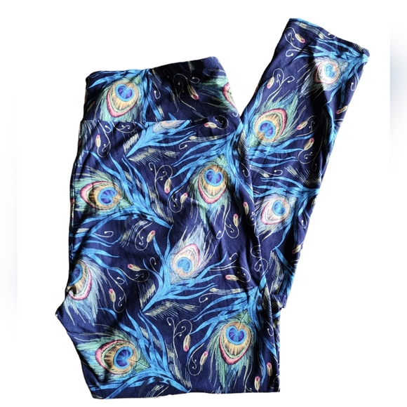 Pants & Jumpsuits | Peacock Feathered Leggings | Poshmark